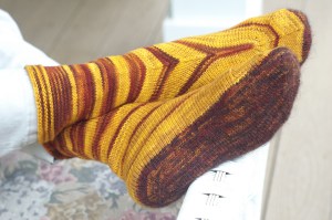 These "canyons" have a dark floor (the sole), then the variegated stripes from strata up the walls.